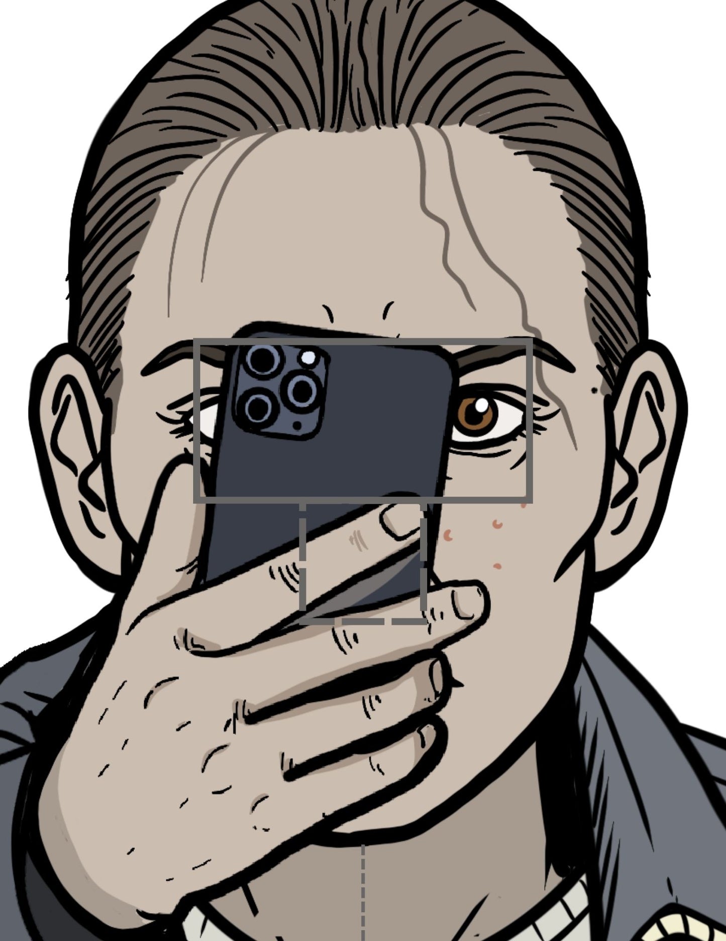 gun range target unarmed holding phone