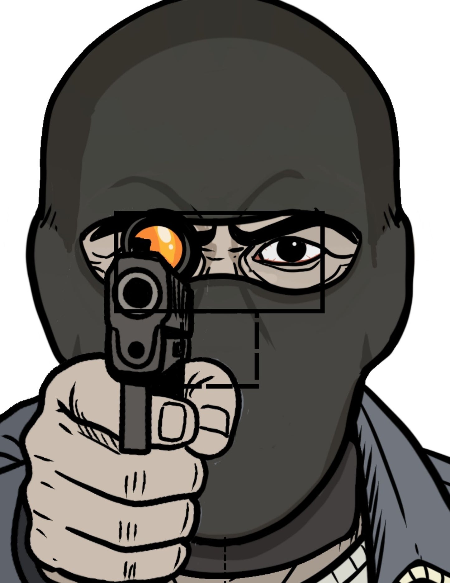 gun range target holding pistol