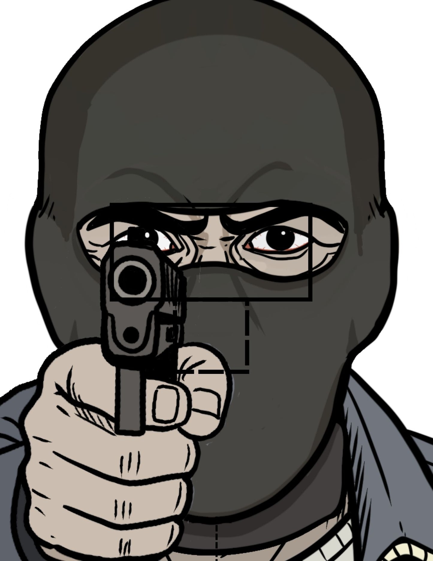 gun range target armed with a pistol