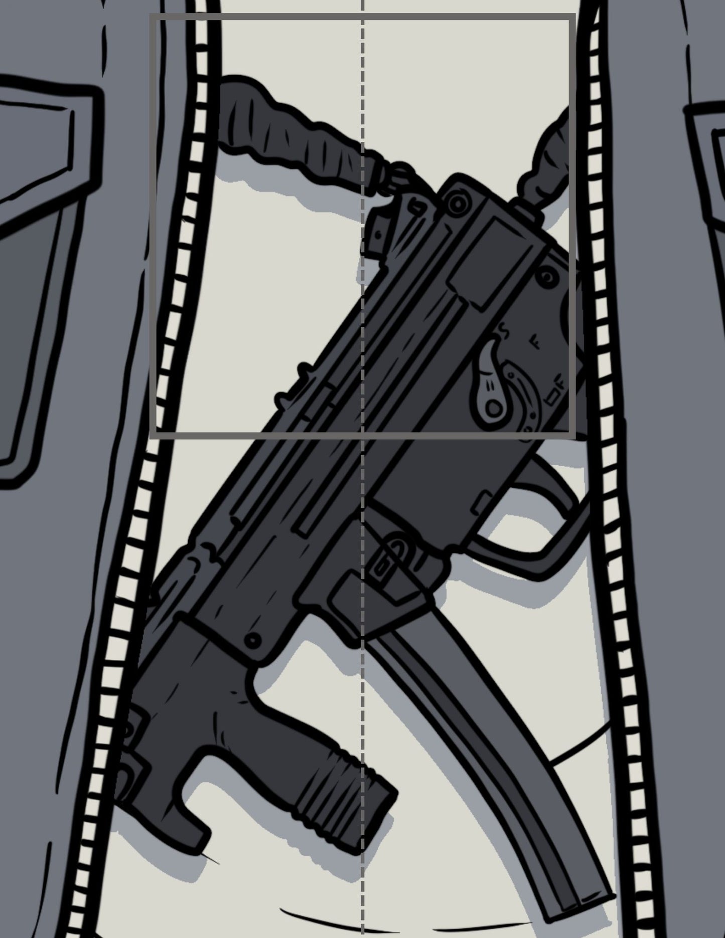 gun range target with mp5