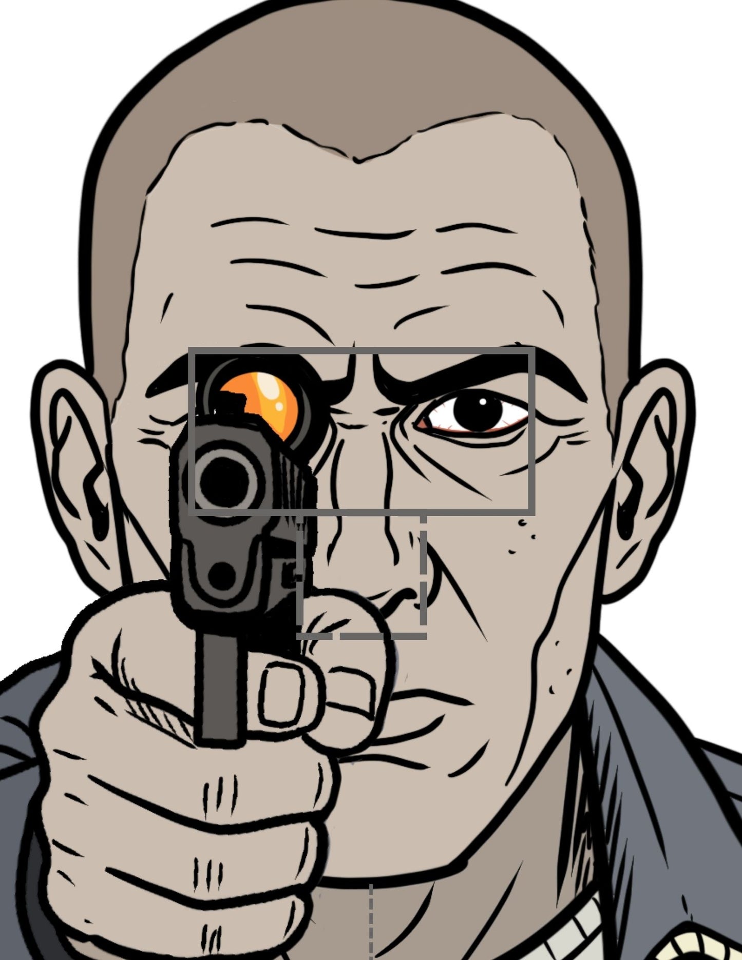 gun range target holding pistol