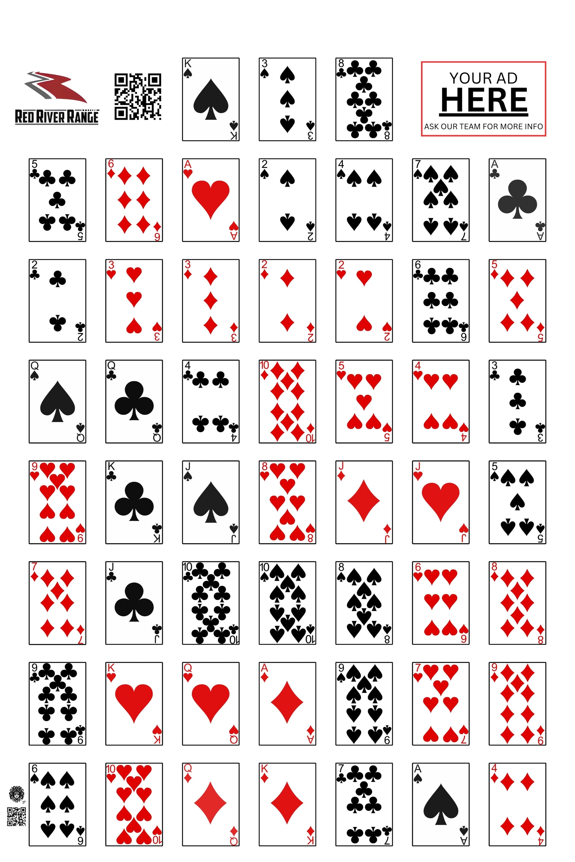 card deck gun range target