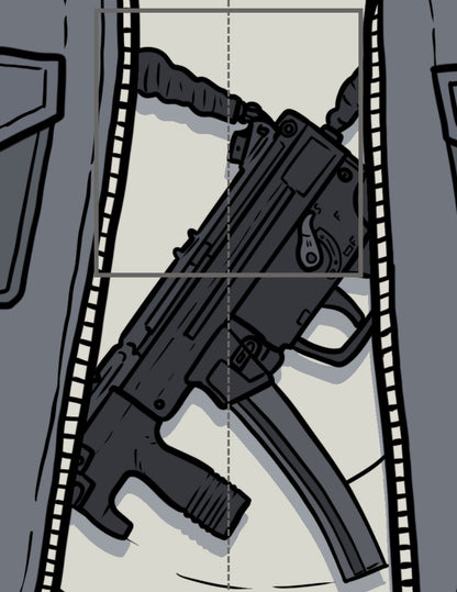 gun range target with mp5
