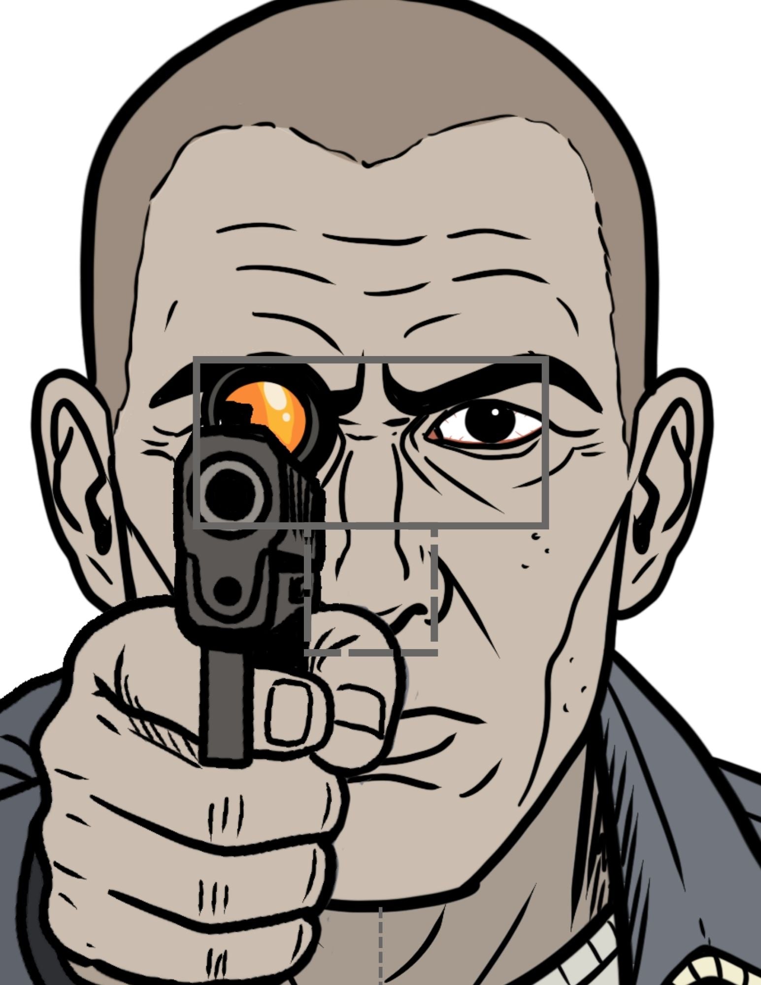 gun range target holding pistol